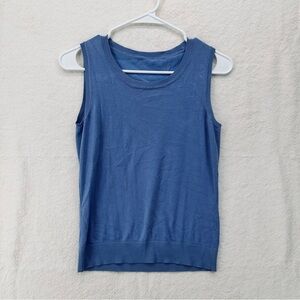 Y2K Sleeveless Blue/Periwinkle ribbed Knit Tank Top